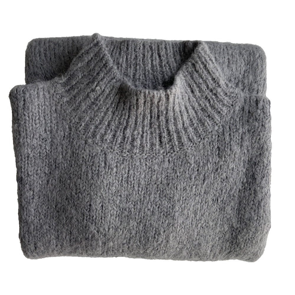 Halston Heritage Alpaca Wool Blend Sweater Womens Small Gray Soft Luxe Classic